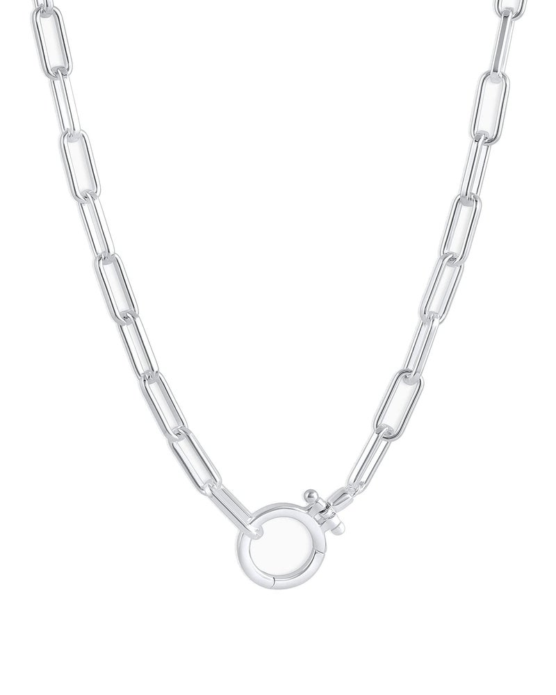 gorjana Women's Parker Necklace, Silver Plated Adjustable Paperclip Link Chain, Chunky Clasp, Minimalist Stacking Layering Jewelry for Everyday, Gifts, and Occasions - Image 1